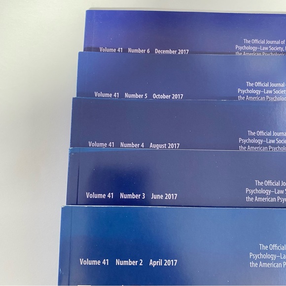 Lot of 5 Issues Law and Human Behavior Journal 2017 American Psychological APA - Picture 2 of 5